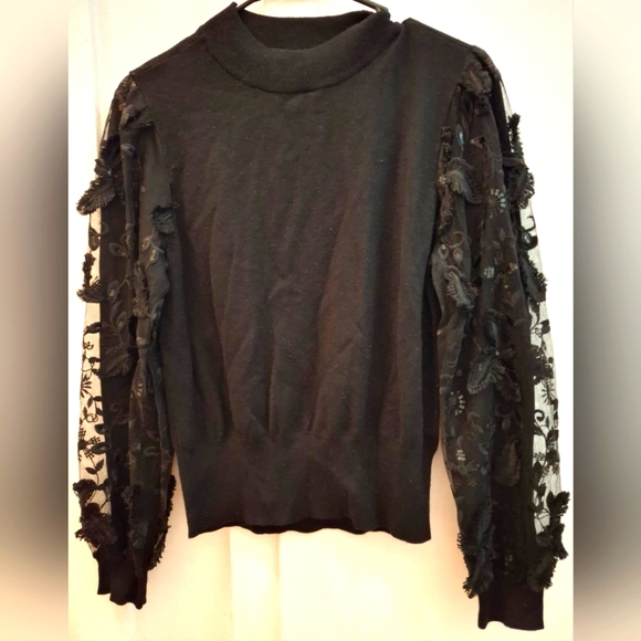 Sweaters - Elegant Black Lace Sweater